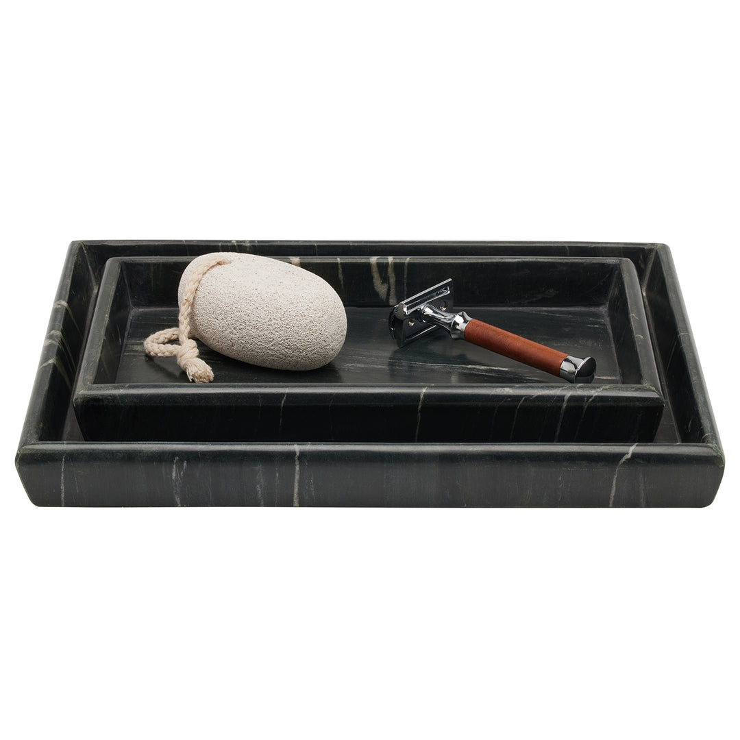 Kavala Black Marble Nested Trays Set/2