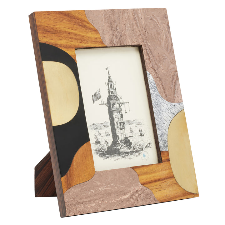 Kearney Resin/Brass Picture Frame (Mauve/Gold)