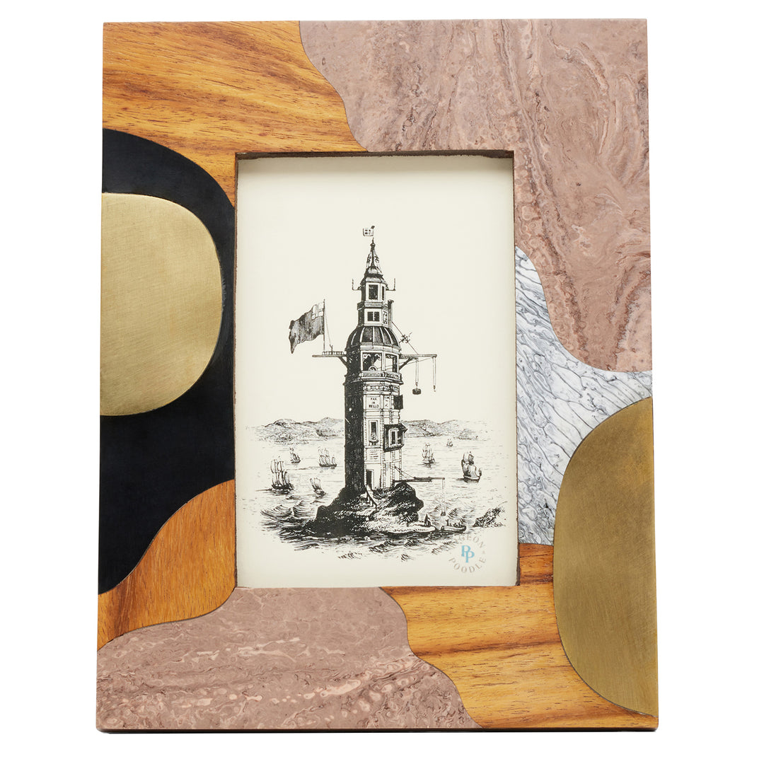 Kearney Resin/Brass Picture Frame (Mauve/Gold)