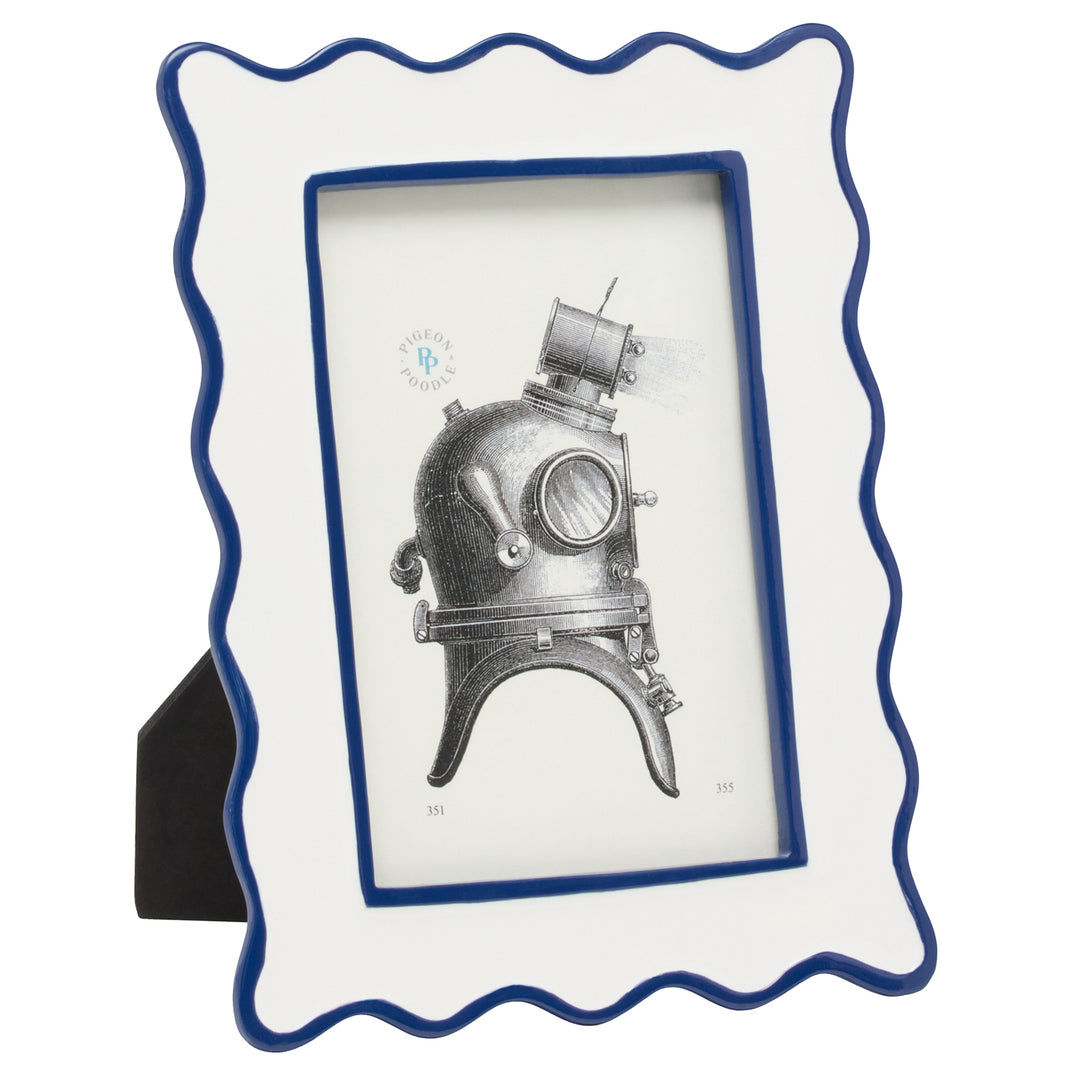 Keira Enamel Picture Frame (White/Navy)