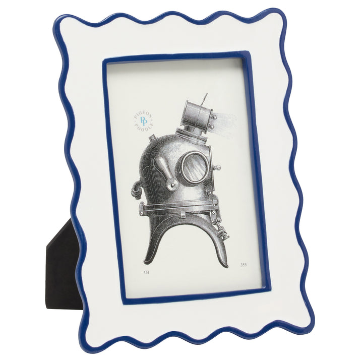 Keira Enamel Picture Frame (White/Navy)