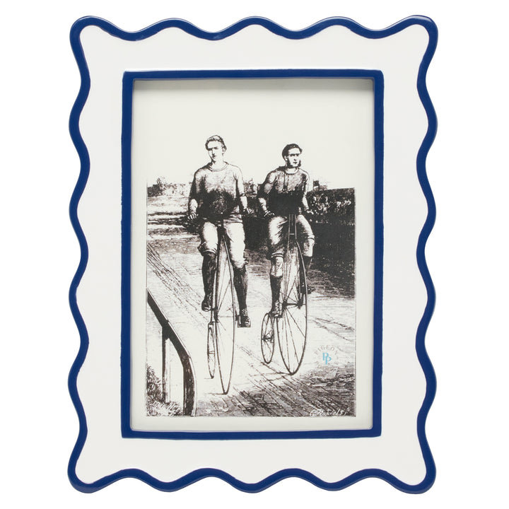 Keira Enamel Picture Frame (White/Navy)