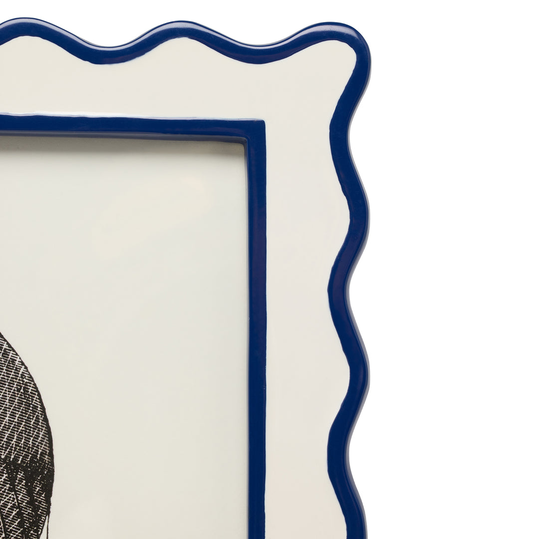 Keira Enamel Picture Frame (White/Navy)