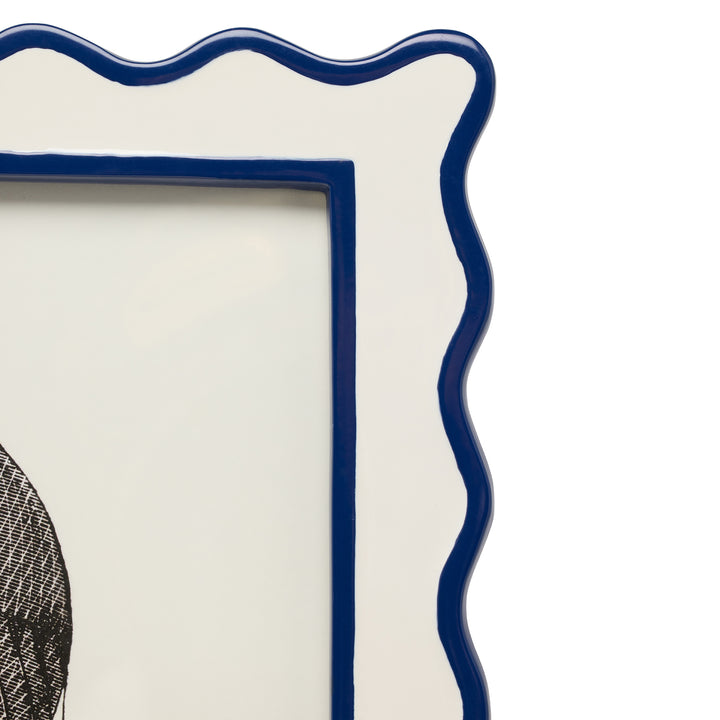 Keira Enamel Picture Frame (White/Navy)