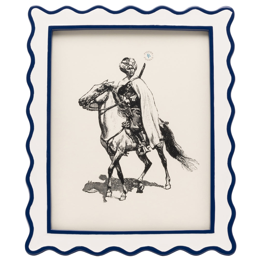 Keira Enamel Picture Frame (White/Navy)