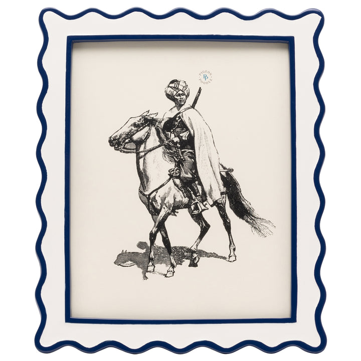 Keira Enamel Picture Frame (White/Navy)