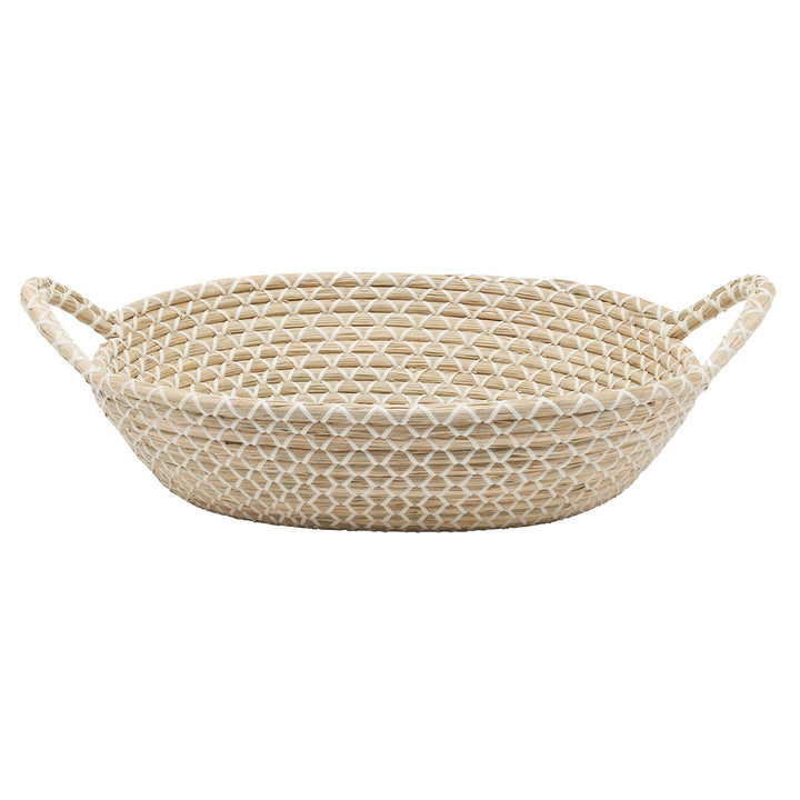 Kendari Natural/White Seagrass Storage Basket Set/2