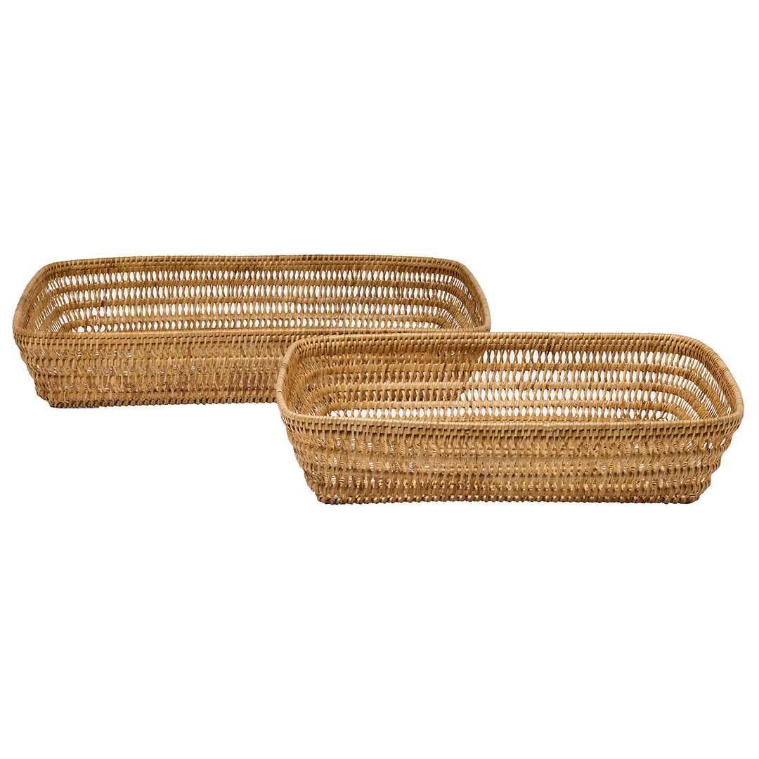 Laredo Rattan Rectangle Nested Basket Set/2
