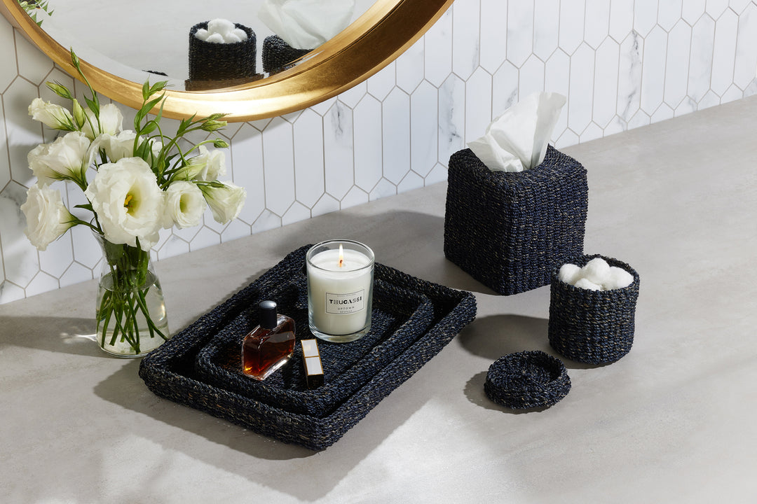 Chelston Abaca Bathroom Accessories (Indigo Blue)