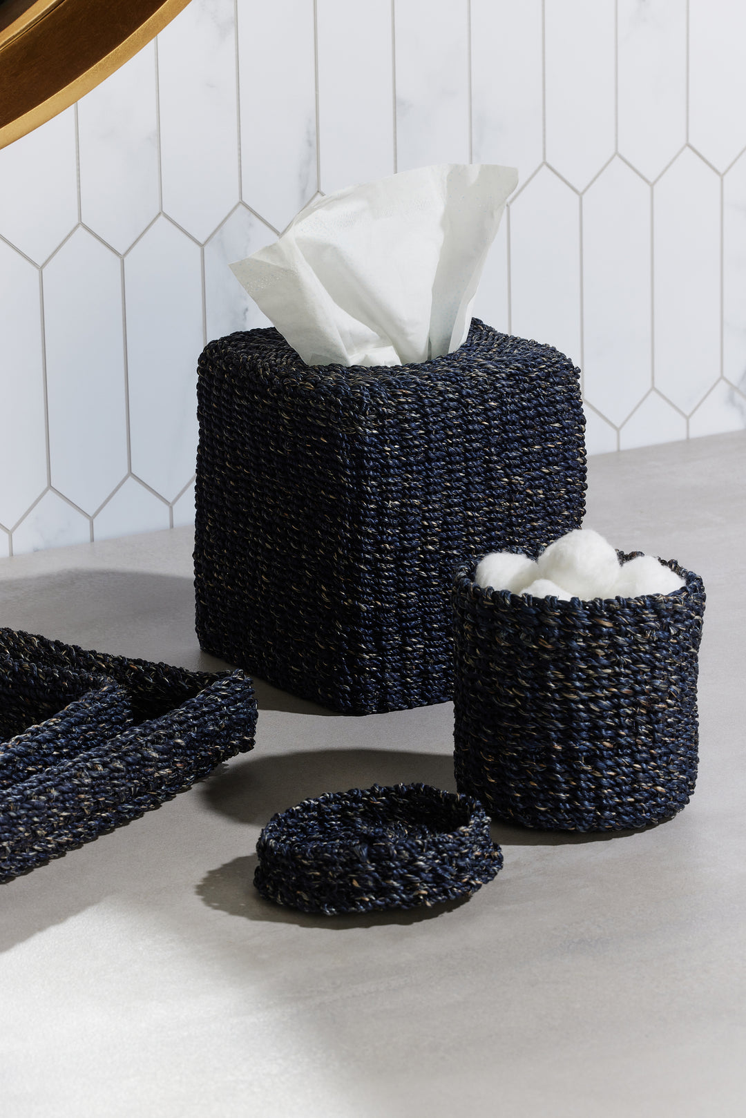 Chelston Abaca Bathroom Accessories (Indigo Blue)