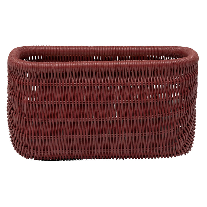 Lorain Rattan Double Toilet Paper Holder (Bordeaux Red)