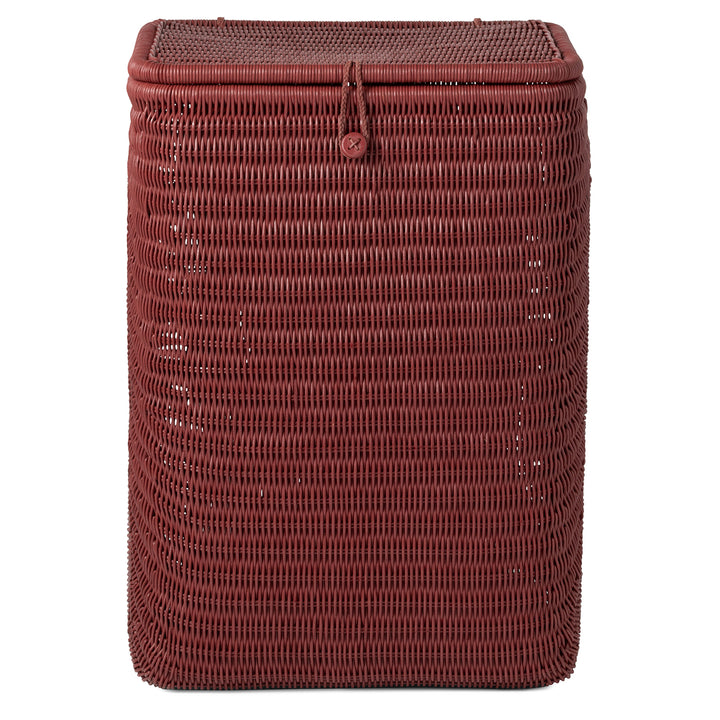 Lorain Rectangular Rattan.Hamper (Bordeaux Red)