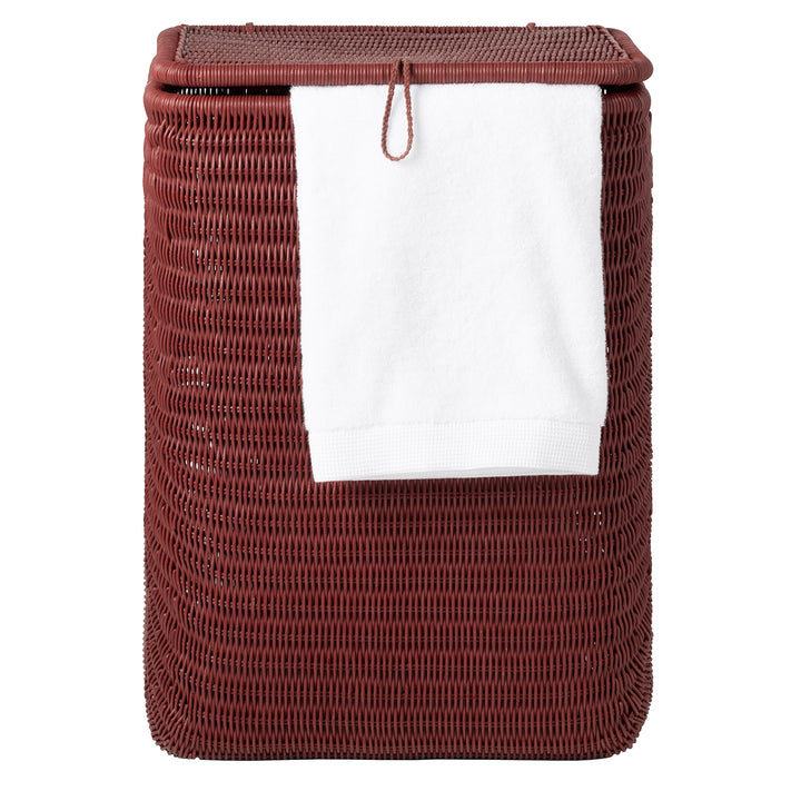 Lorain Rectangular Rattan.Hamper (Bordeaux Red)