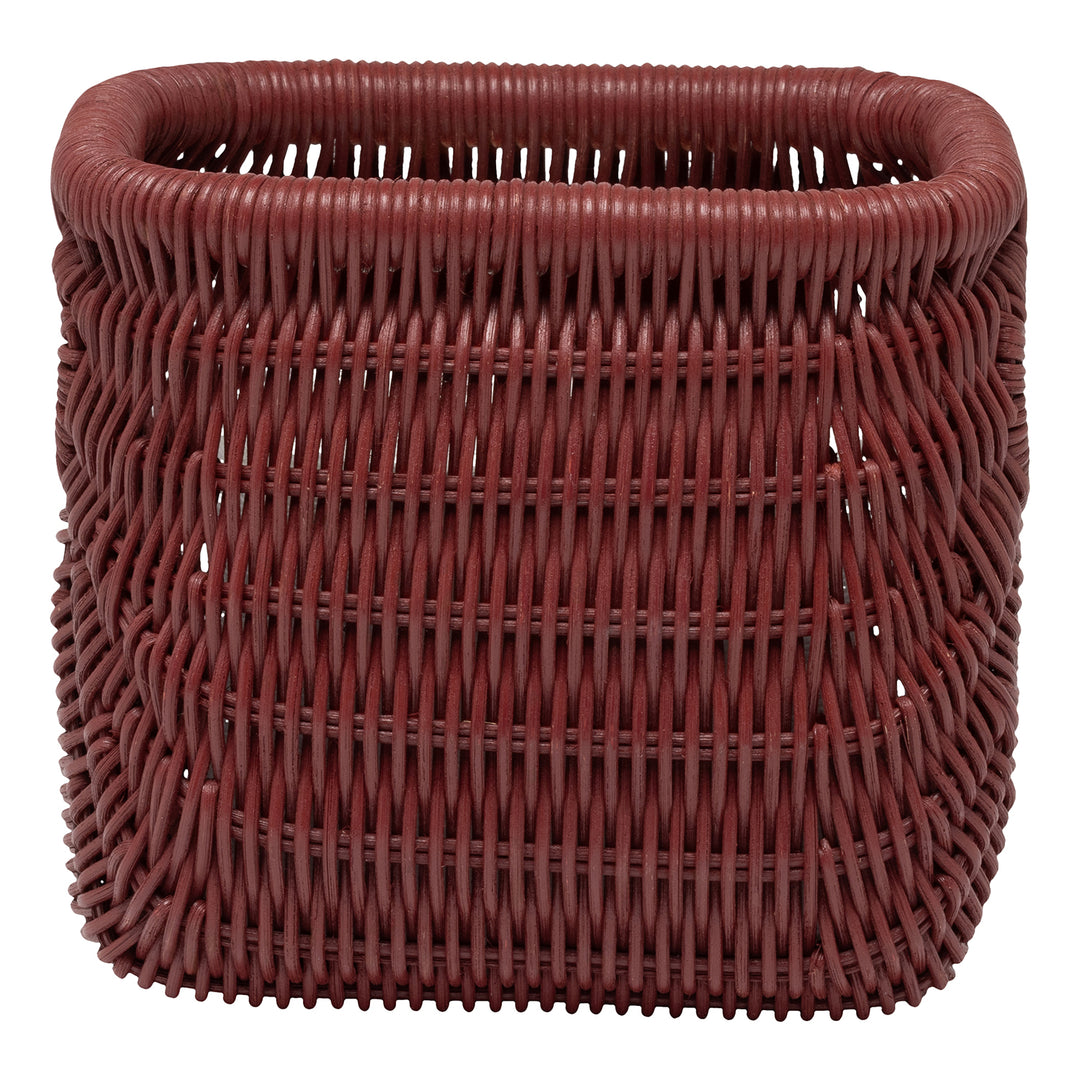 Lorain Rattan Single Toilet Paper Holder Set of 2 (Bordeaux Red)