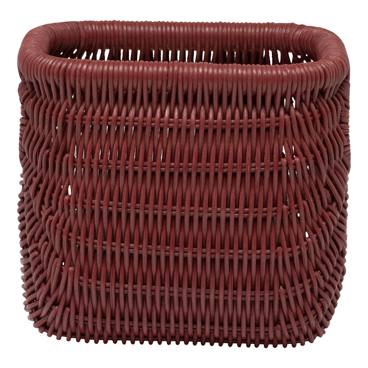 Lorain Rattan Single Toilet Paper Holder Set of 2 (Bordeaux Red)