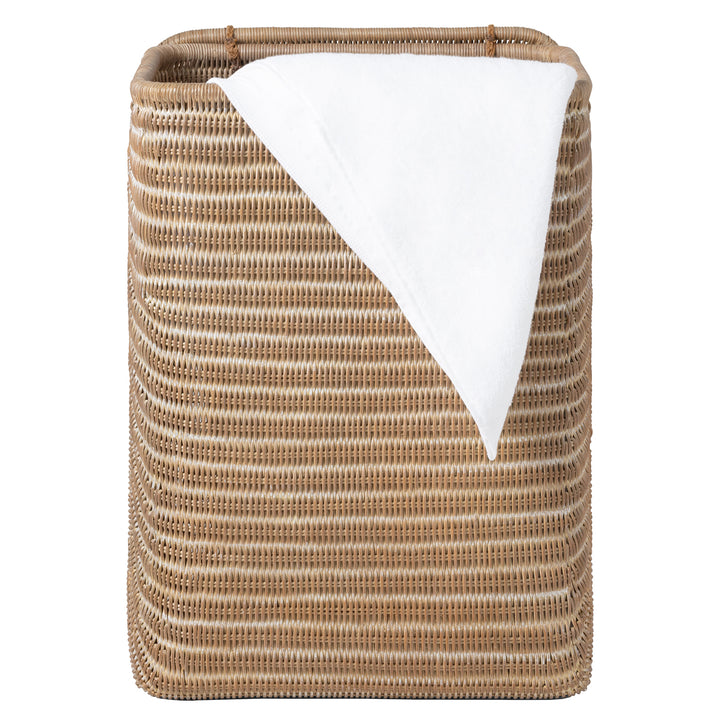 Lorain Rectangular Rattan.Hamper (Mocha Whitewashed)