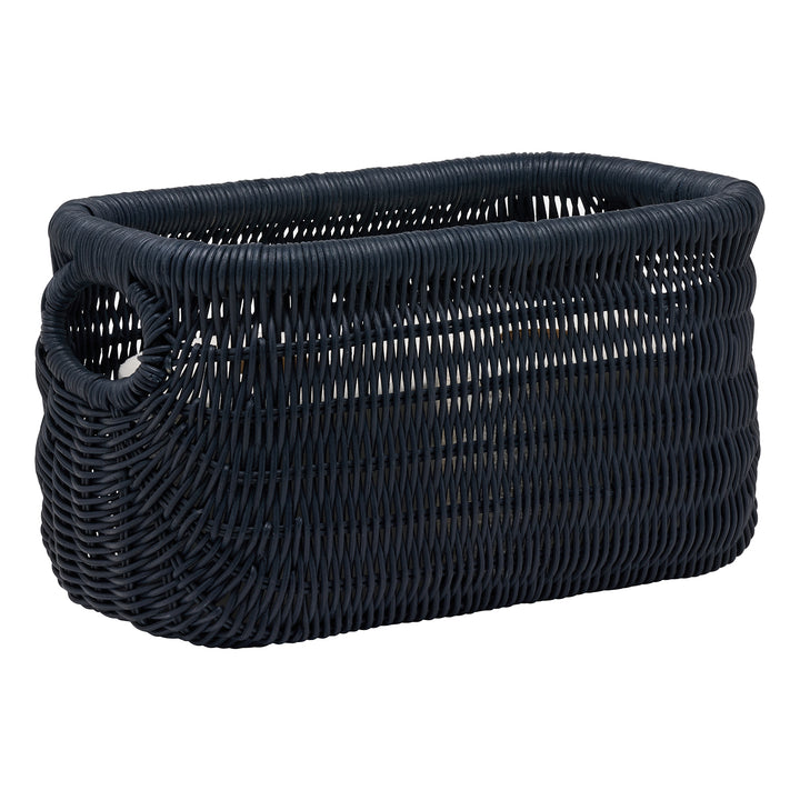 Lorain Rattan Double Toilet Paper Holder (Navy)