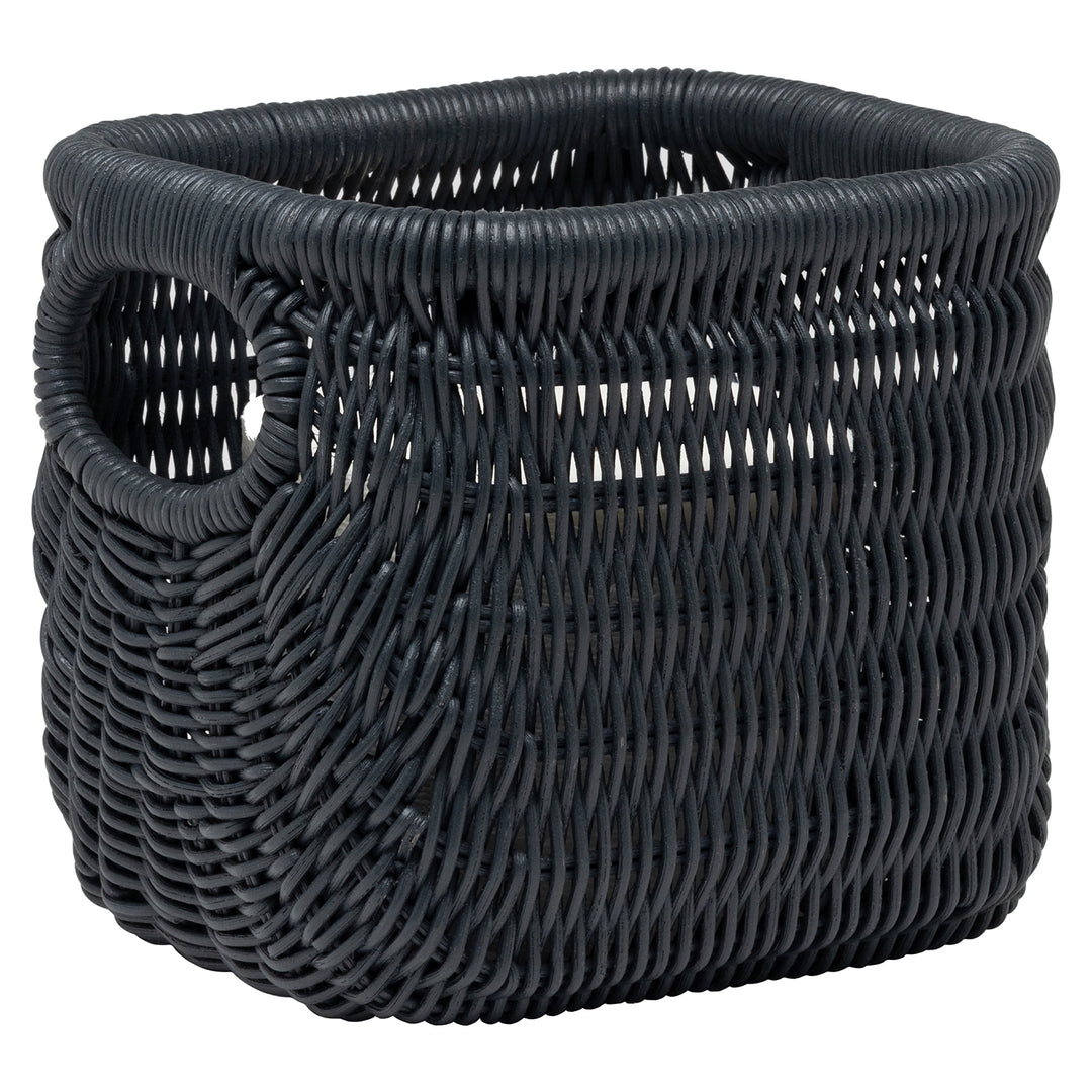 Lorain Rattan Single Toilet Paper Holder Set of 2 (Navy)