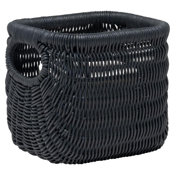 Lorain Rattan Single Toilet Paper Holder Set of 2 (Navy)