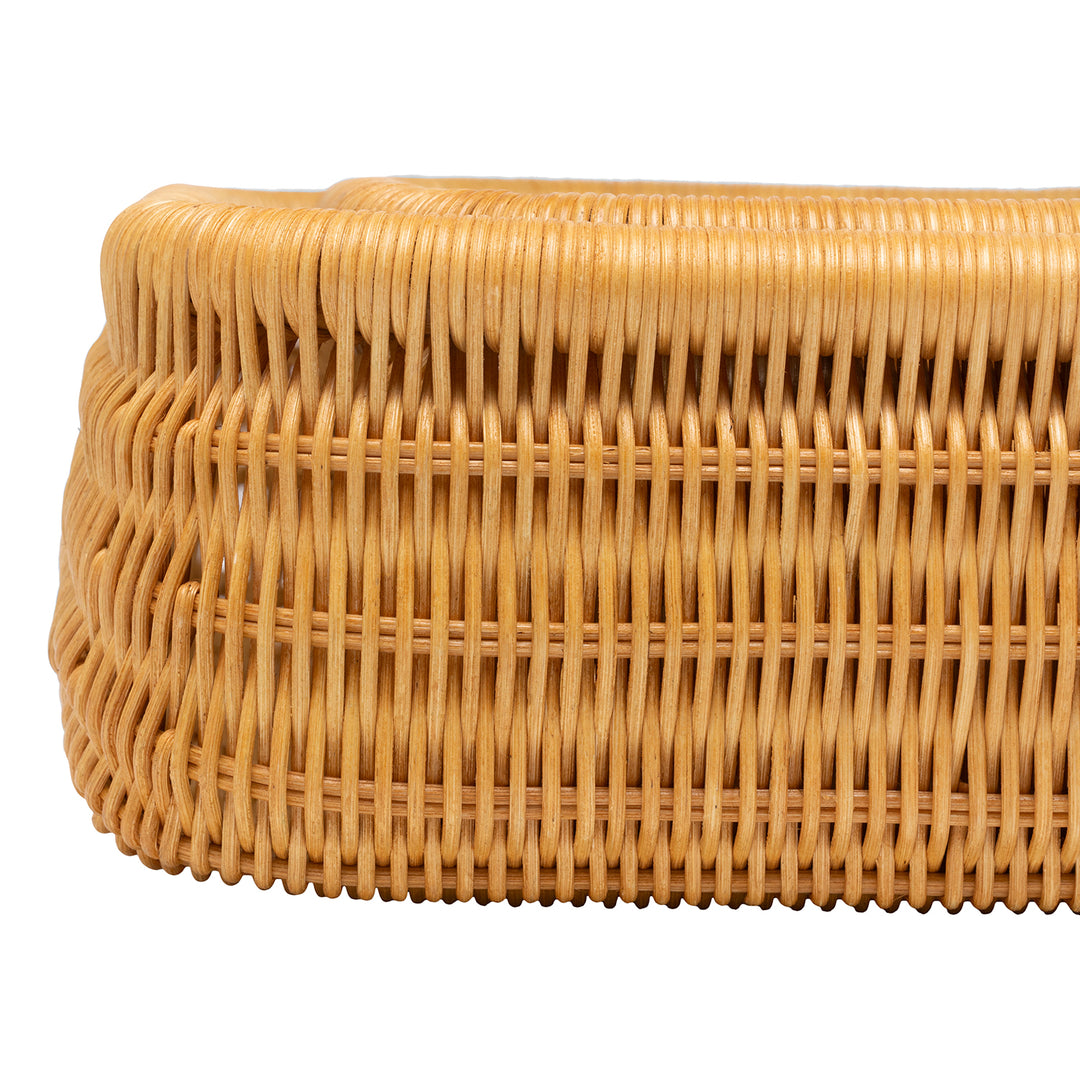 Lorain Rattan Nested Rectangle Storage Baskets Set of 2 (Light Honey) - Hudson & Vine