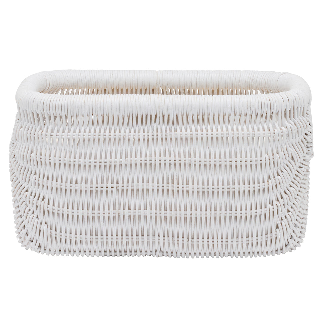 Lorain Rattan Double Toilet Paper Holder (White)