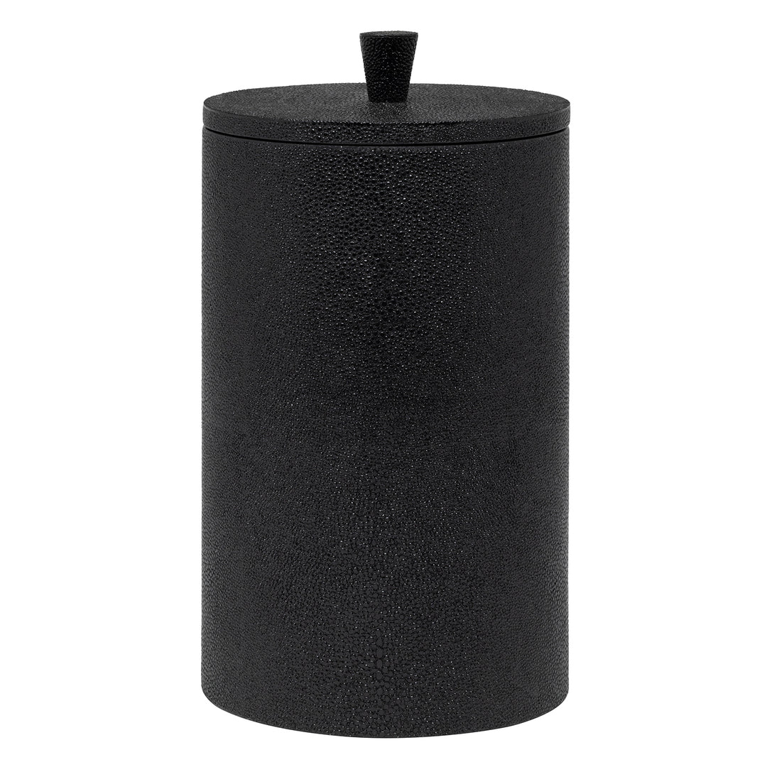 Manchester Faux Shagreen Double Toilet Paper Holder (Black)