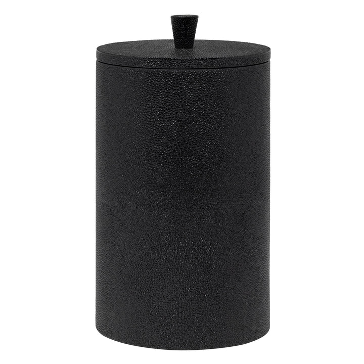 Manchester Faux Shagreen Double Toilet Paper Holder (Black)
