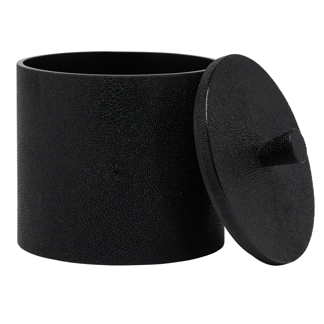 Manchester Faux Shagreen Single Toilet Paper Holder Set/2 (Black)