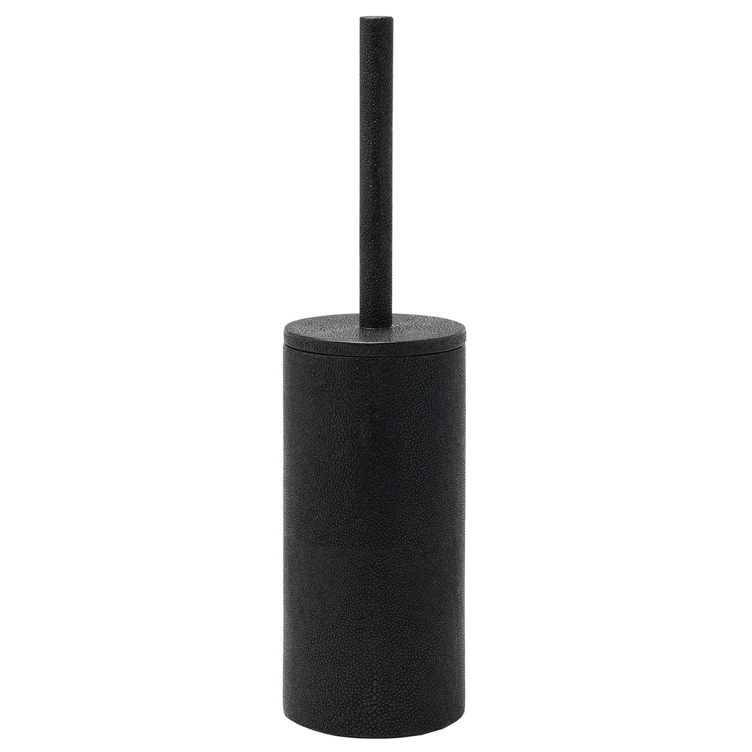 Manchester Faux Shagreen Toilet Brush Holder (Black)