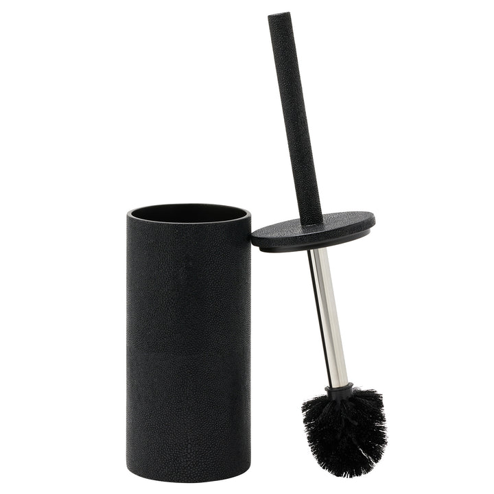 Manchester Faux Shagreen Toilet Brush Holder (Black)