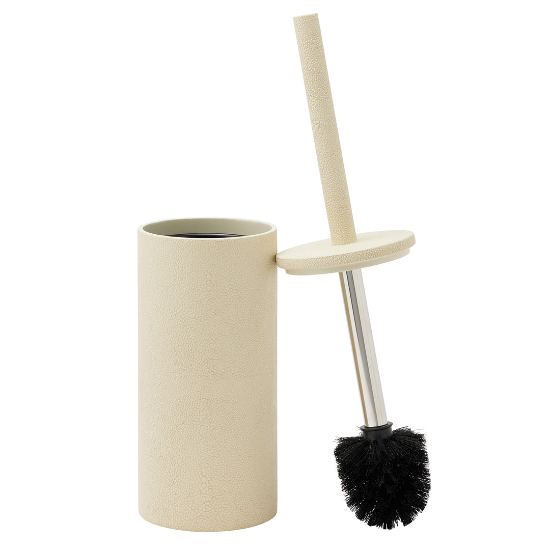 Manchester Faux Shagreen Toilet Brush Holder (Ivory)
