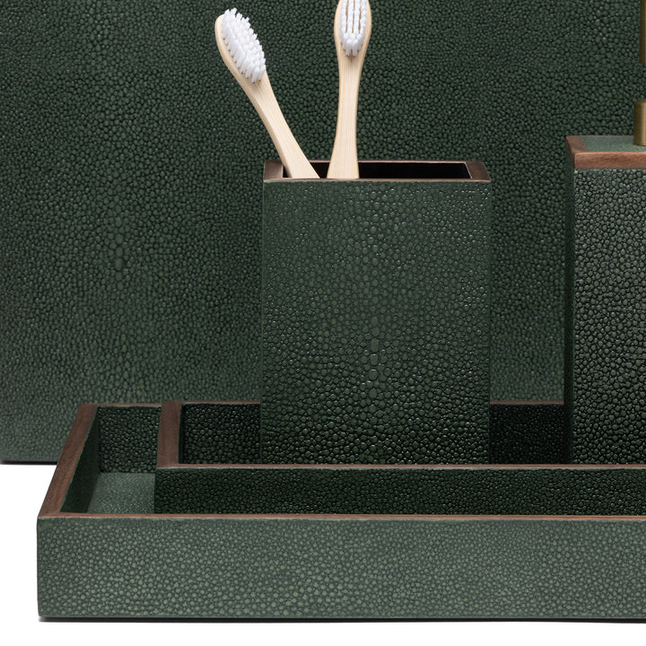 Manchester Faux Shagreen Bathroom Accessories (Juniper)