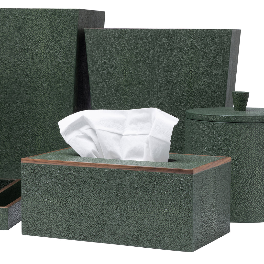 Manchester Faux Shagreen Bathroom Accessories (Juniper)