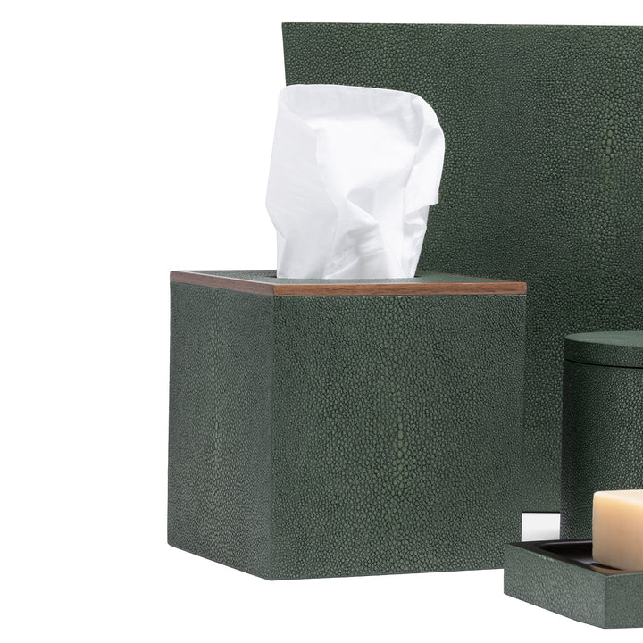 Manchester Faux Shagreen Bathroom Accessories (Juniper)