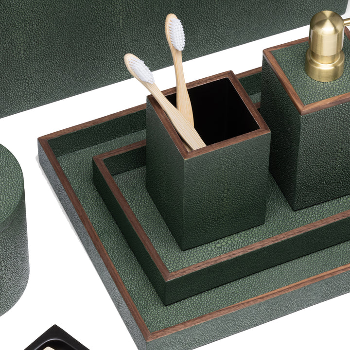 Manchester Faux Shagreen Bathroom Accessories (Juniper)