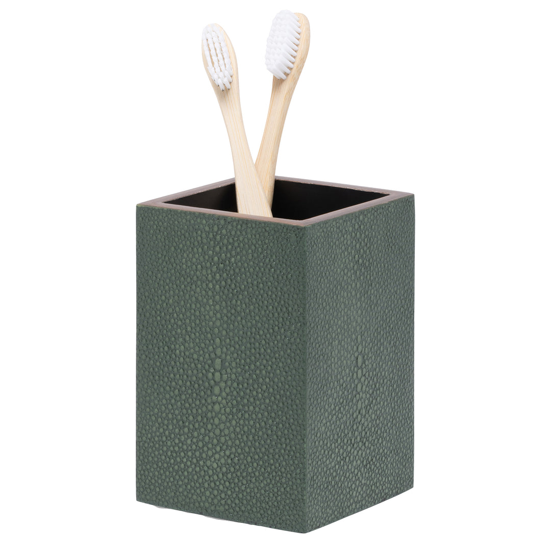 Manchester Faux Shagreen Bathroom Accessories (Juniper)