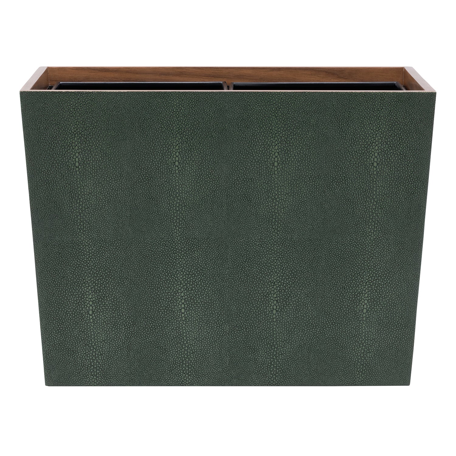 Manchester Faux Shagreen Double Wastebasket - Thumbnail 2