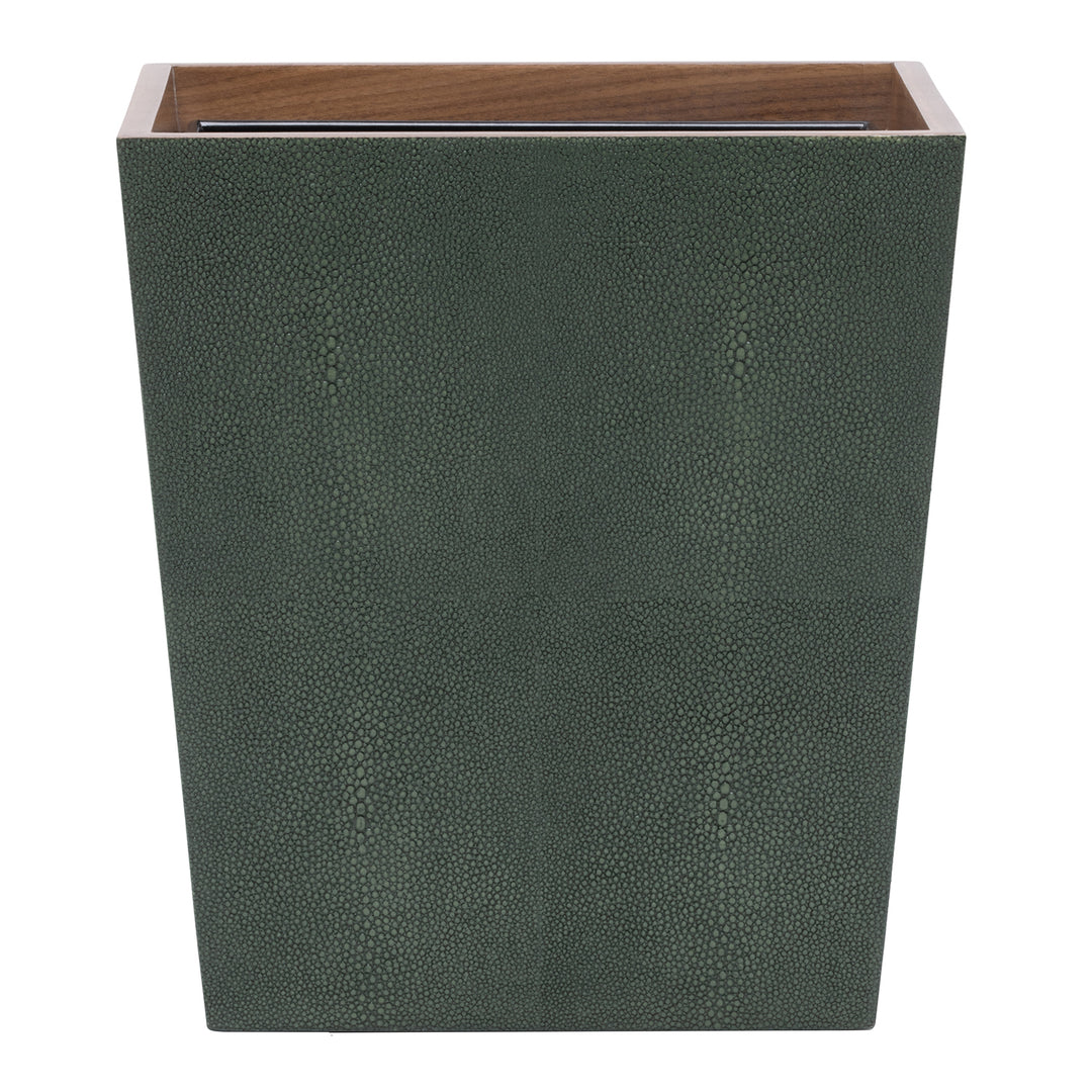 Manchester Faux Shagreen Rectangle Wastebasket (Juniper)