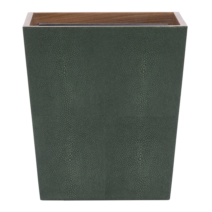 Manchester Faux Shagreen Rectangle Wastebasket (Juniper)