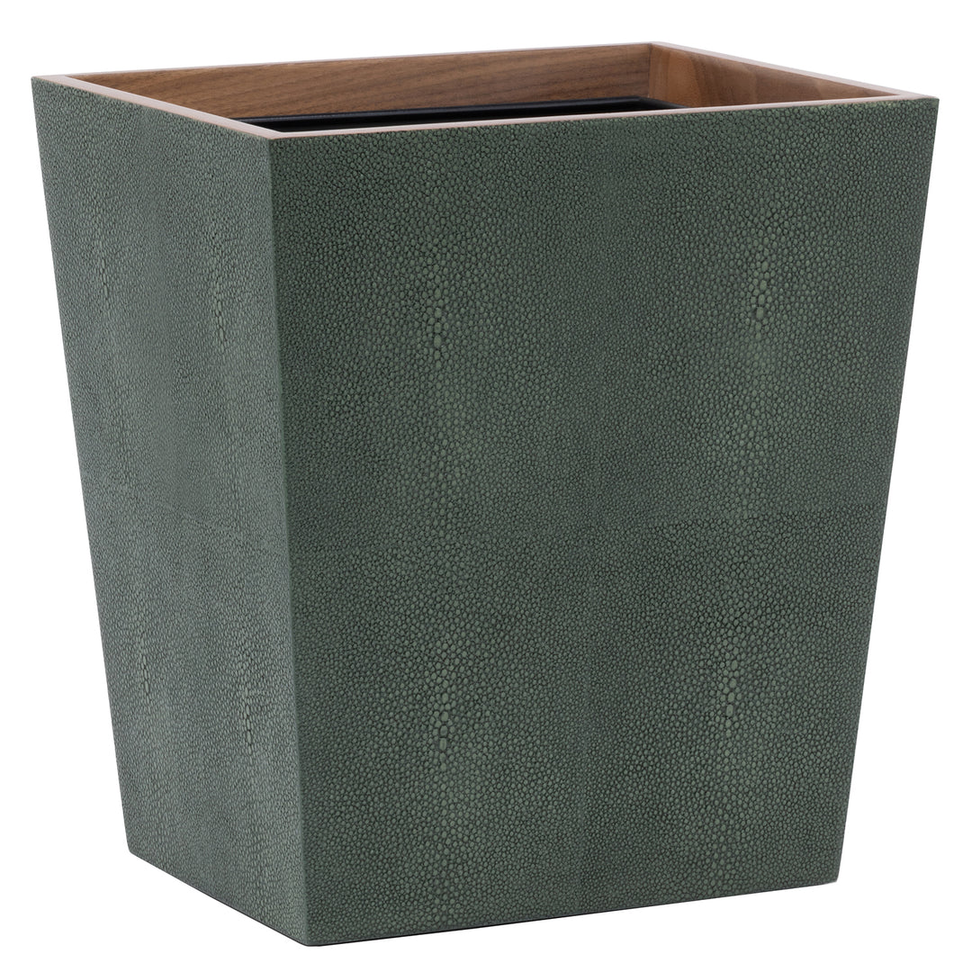 Manchester Faux Shagreen Rectangle Wastebasket (Juniper)