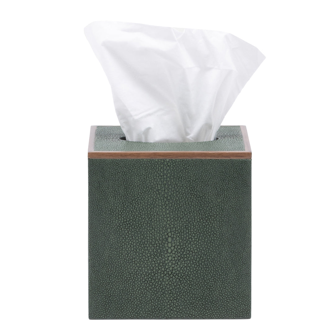 Manchester Faux Shagreen Tissue Box Cover (Juniper)