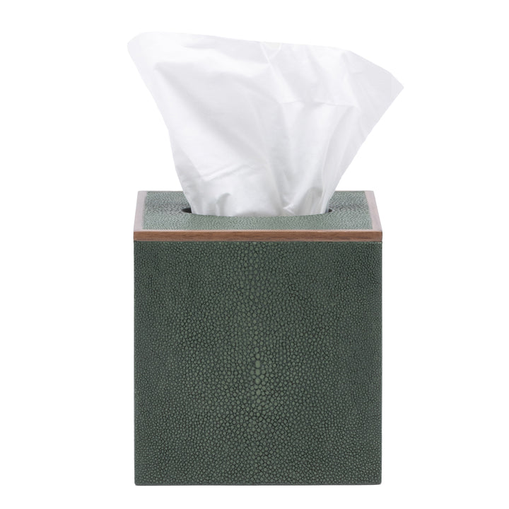 Manchester Faux Shagreen Tissue Box Cover (Juniper)