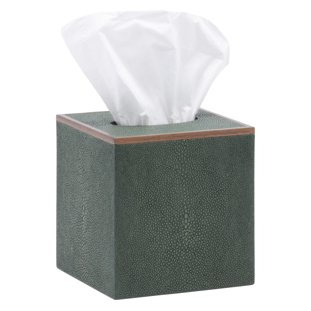 Manchester Faux Shagreen Tissue Box Cover (Juniper)