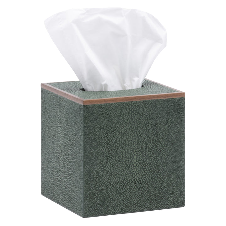 Manchester Faux Shagreen Tissue Box Cover (Juniper)