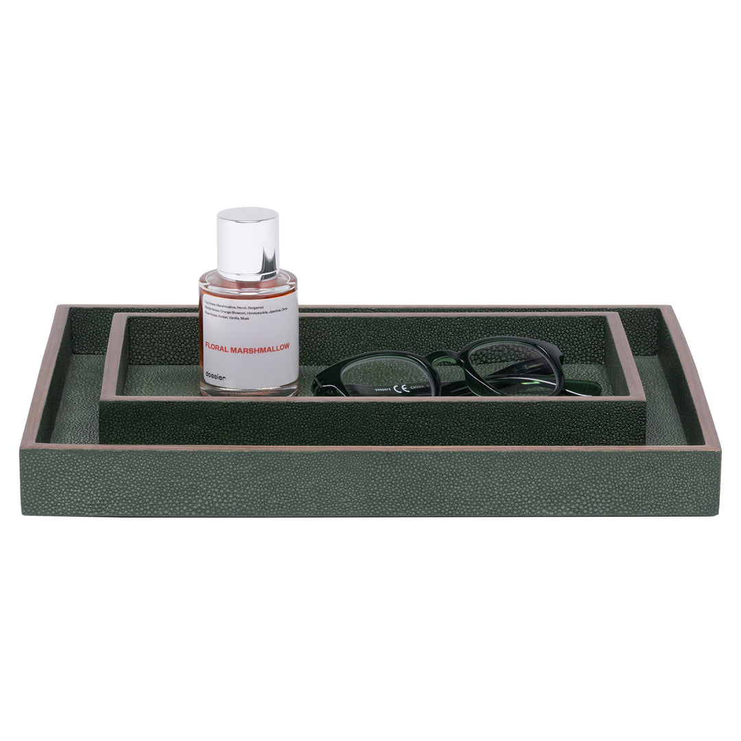 Manchester Faux Shagreen Bathroom Accessories (Juniper)