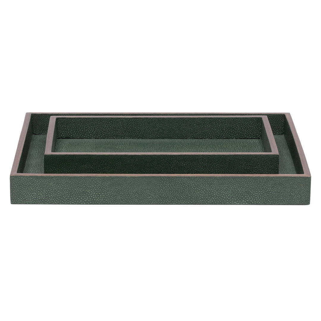 Manchester Faux Shagreen Trays Set/2 (Juniper)