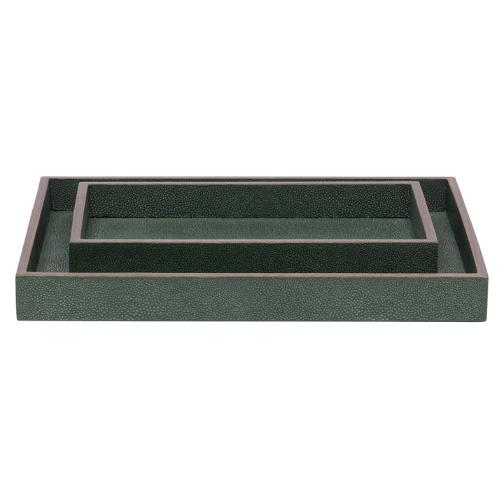 Manchester Faux Shagreen Trays Set/2 (Juniper)