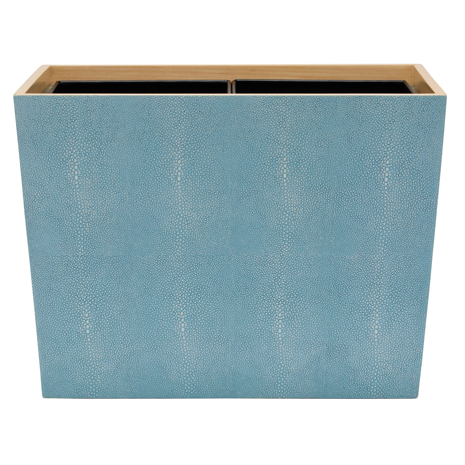 Manchester Faux Shagreen Double Wastebasket