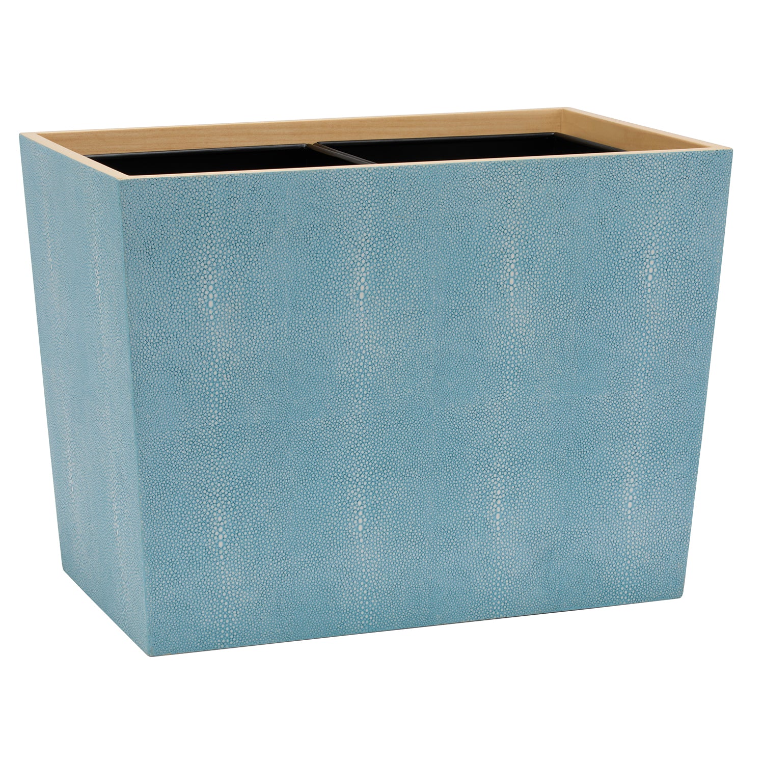Manchester Faux Shagreen Double Wastebasket - Thumbnail 4