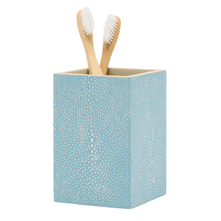 Manchester Faux Shagreen Bathroom Accessories (Powder Blue)